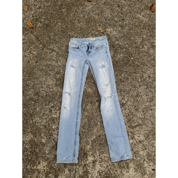 BKE Stella Jeans Womens Mid Rise Slim Bootcut  Stretch Denim Distressed 25X31.5 - Picture 1 of 7